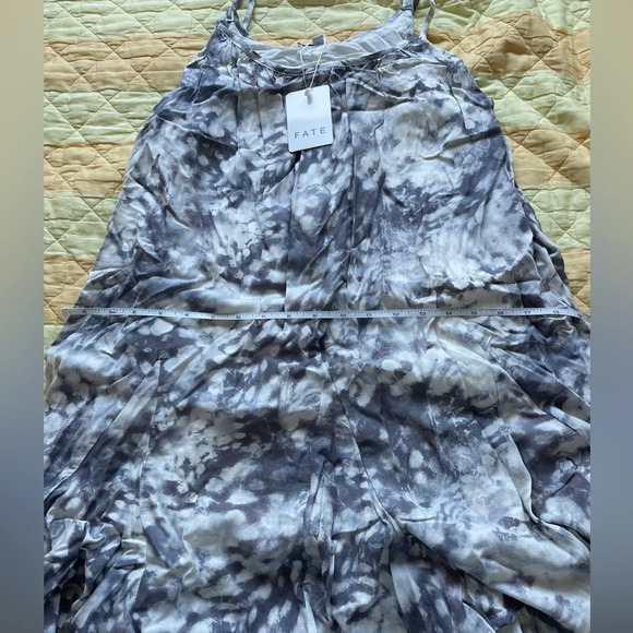 FATE gray cloud tie dye swing mini dress with belt size M NWT - Picture 10 of 12